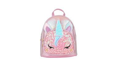 Pink Glitter Unicorn backpack, Pink, medium