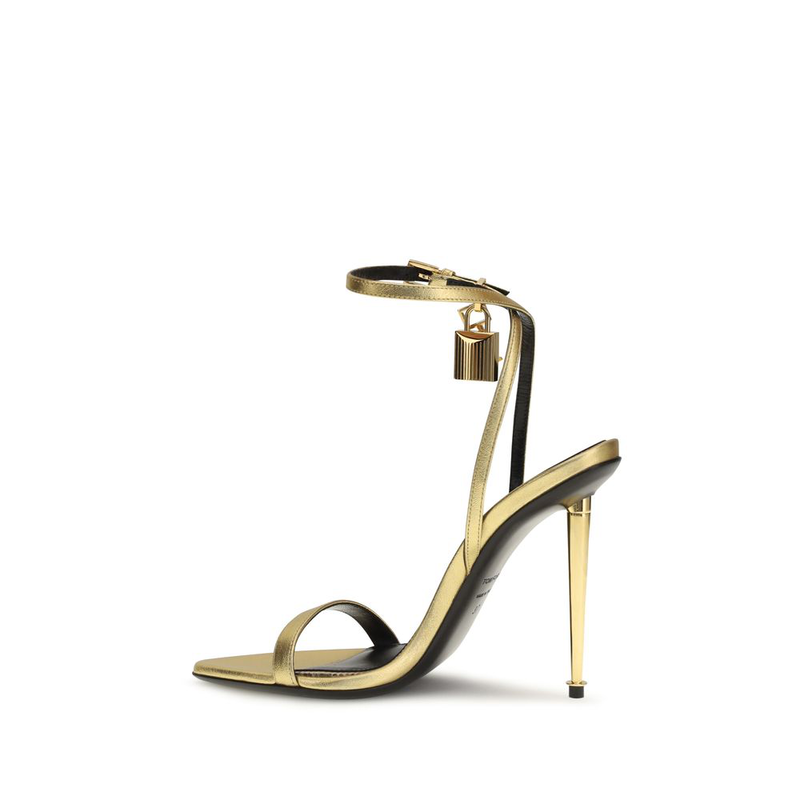 Gold lamb ovis aries aries stiletto heel sandals-null