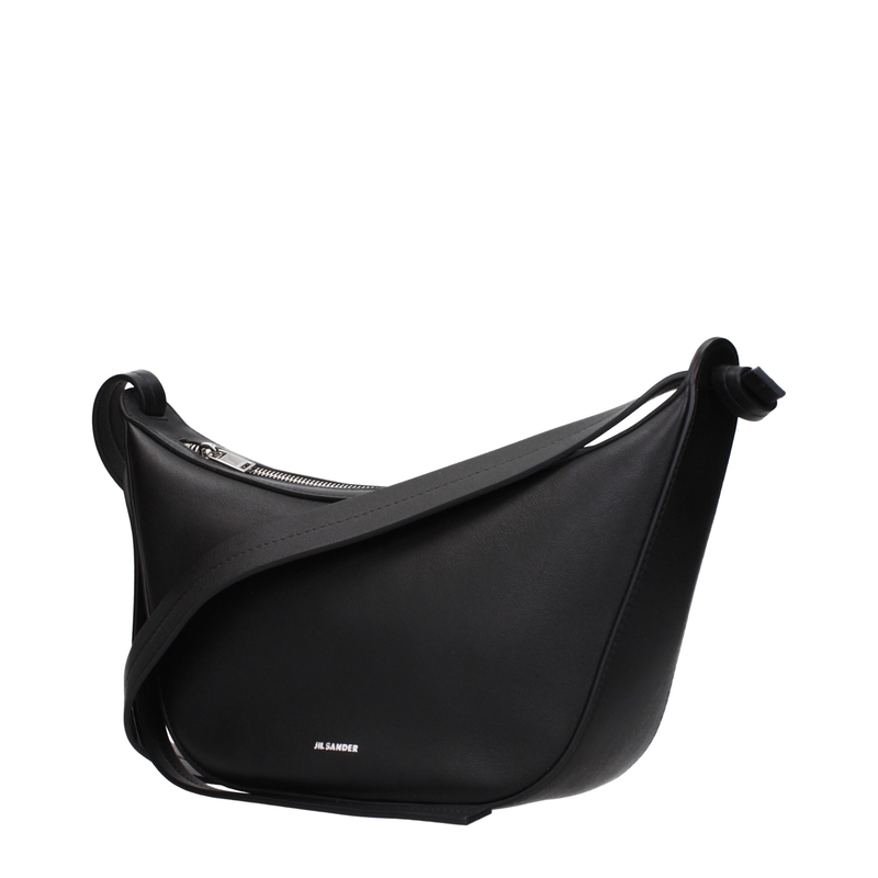 Black leather shoulder bag-null