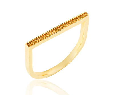Cupid bar ring, Rose Gold Plated 18k, medium