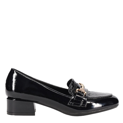 Migato γυναικείο loafer, Black Βερνι, medium