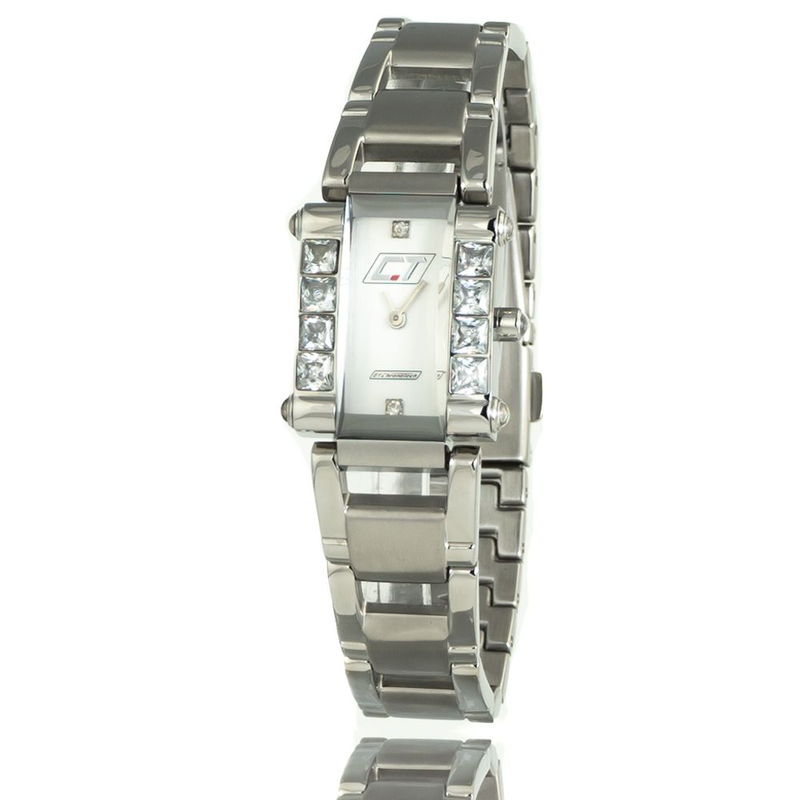 Silver stainless steel dress watch-null