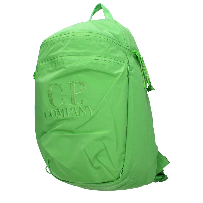 Green fabric backpack-null