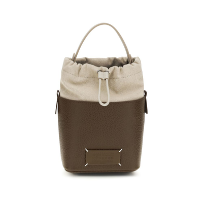 Brown calf leather bos taurus backet bag, Brown, medium