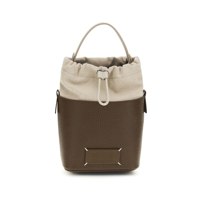 Brown calf leather bos taurus backet bag-null