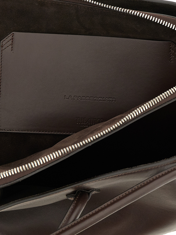 Brown calfskin shoulder bag-null