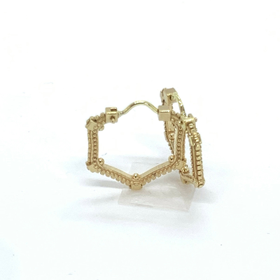 Earrings gold 18k. hexagonal - 'all that is' collection, , medium