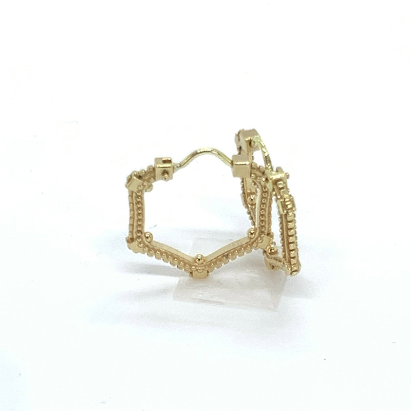 Earrings gold 18k. hexagonal - 'all that is' collection-null