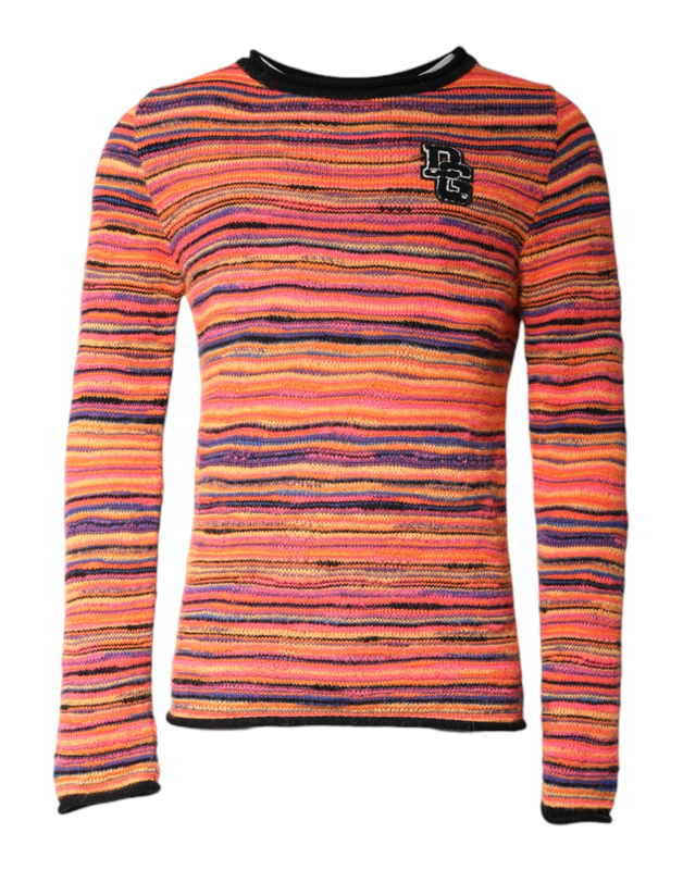 Multicolor wool dglogo knit pullover sweater-null