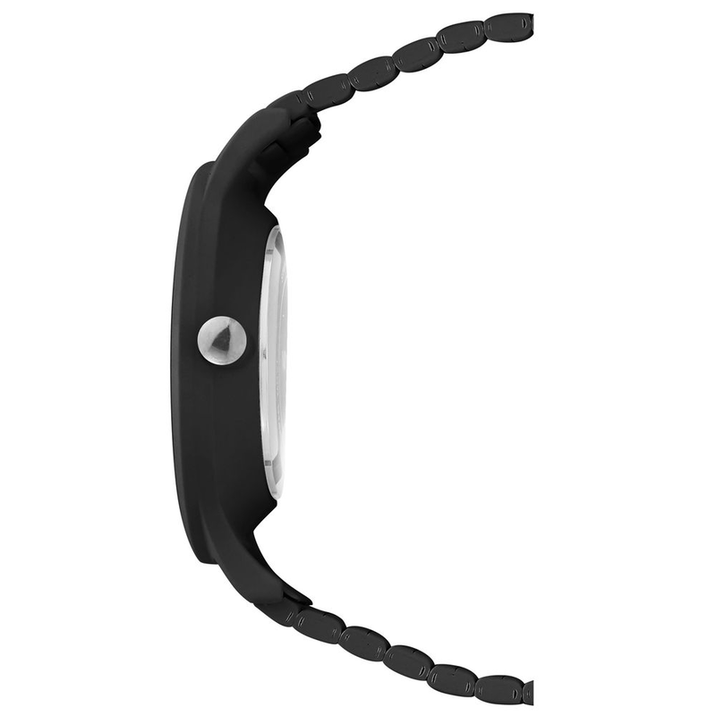 Black plastic dress watch-null