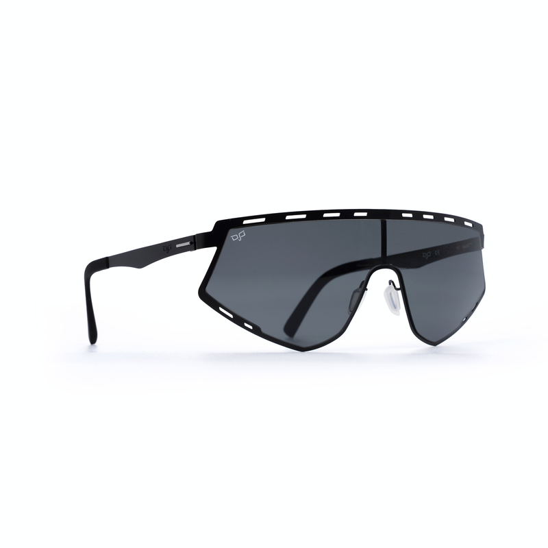 OJO sunglasses active shield black frame and temples and grey nylon lenses-null