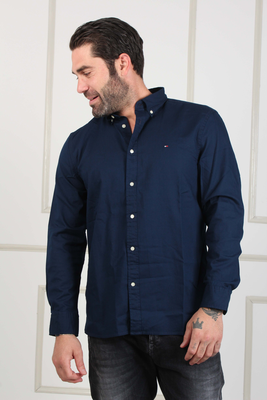 Flex dobby sf shirt - tommy hilfiger, Navy, medium