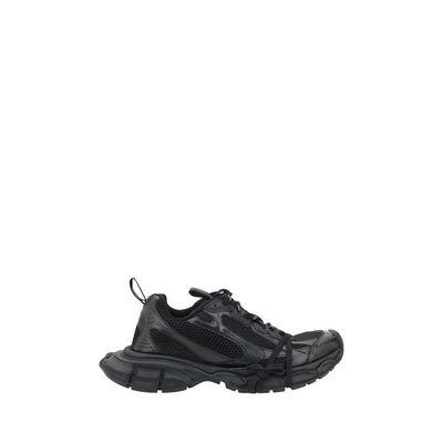 Black polyethylene athletic sneakers, Black, medium