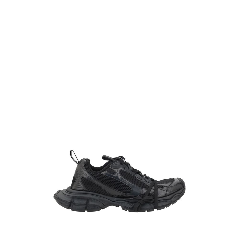 Black polyethylene athletic sneakers-null