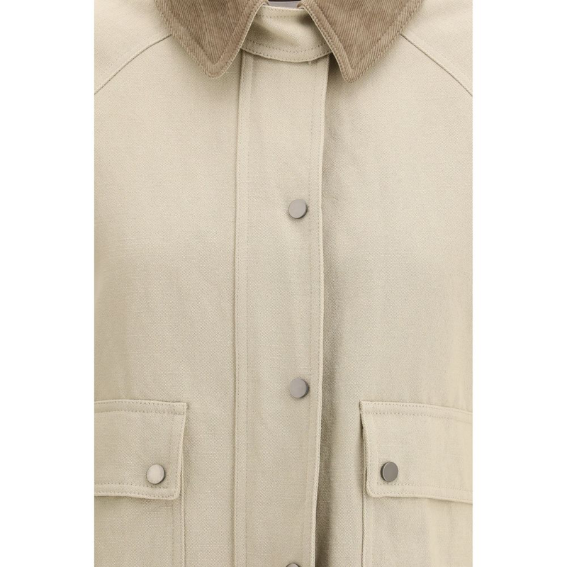 Beige cotton coat-null