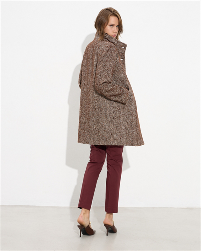 Coat herringbone blend boucle-null