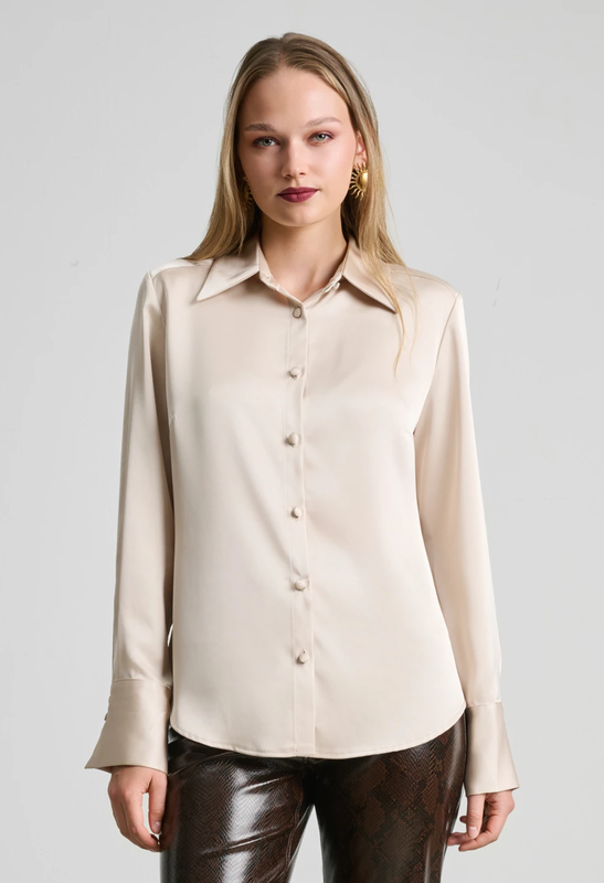 Satin shirt by desiree - xl , beige-null