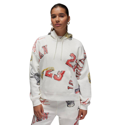 Nike jordan brooklyn fleece womens hoodie, Sail / Black, medium
