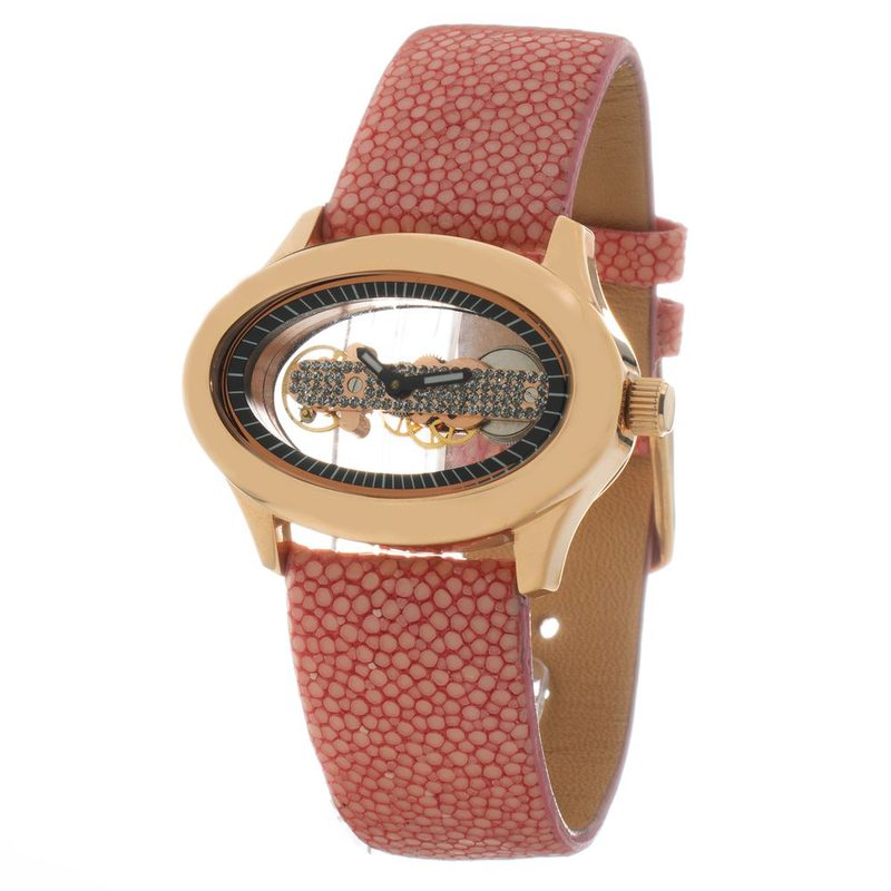 Multicolor leather dress watch-null