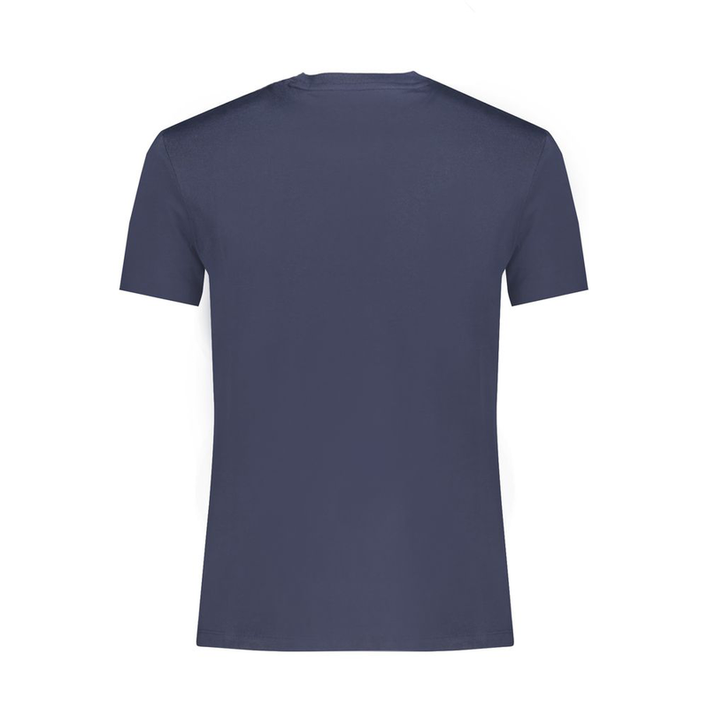 Blue cotton men's slim-fit t-shirt-null