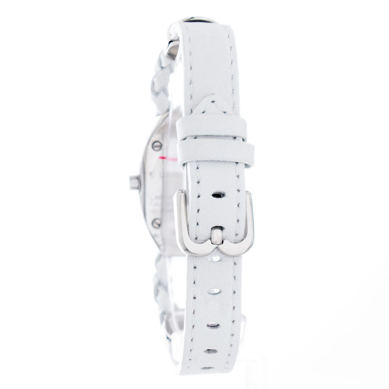 White leather dress watch-null
