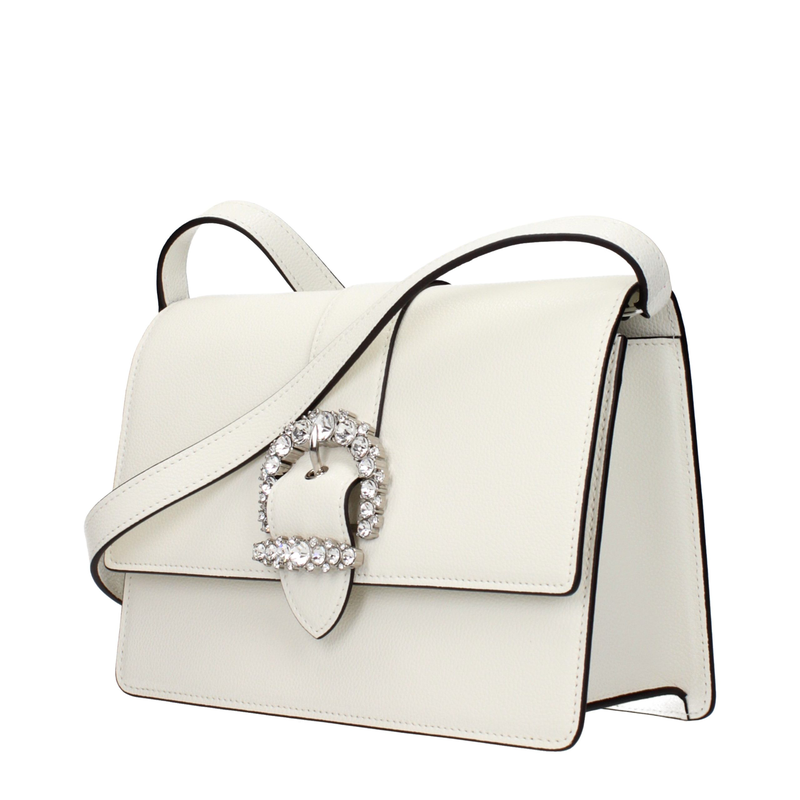 White leather crossbody bag-null