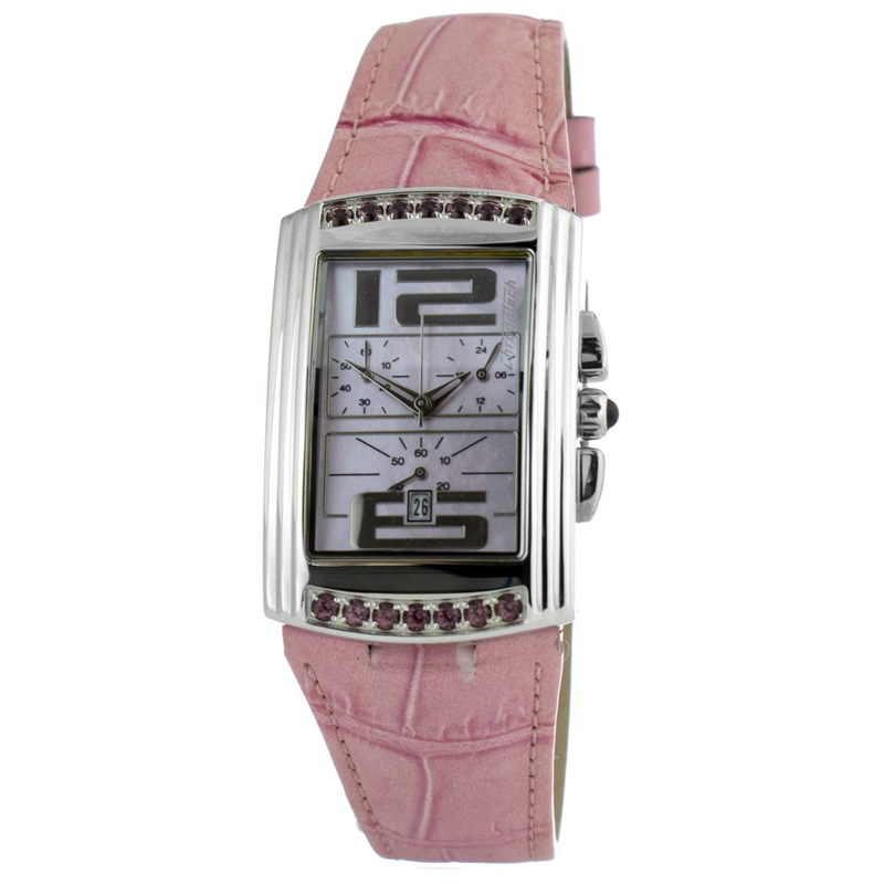Multicolor leather dress watch-null