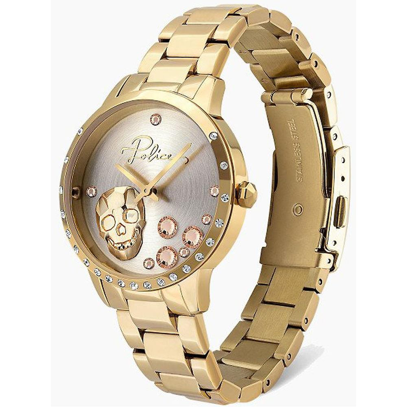 Gold stainless steel dress watch-null
