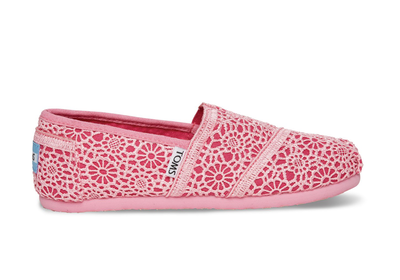 Toms pink crochet youth, , medium