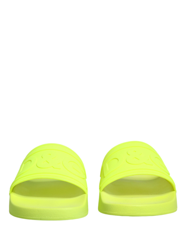 Green rubber slides sandals beachwear shoes-null