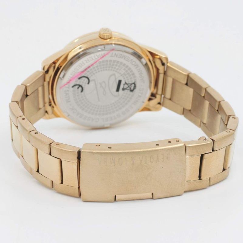 Gold stainless steel dress watch-null