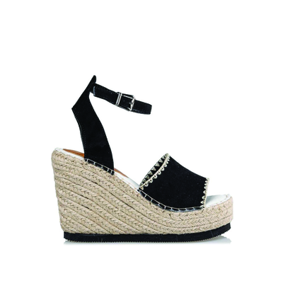 Wedge espadrilles missnv , black, Black, medium