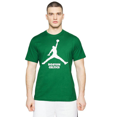 Nba jordan boston celtics short sleeves t-shirt, Green, medium