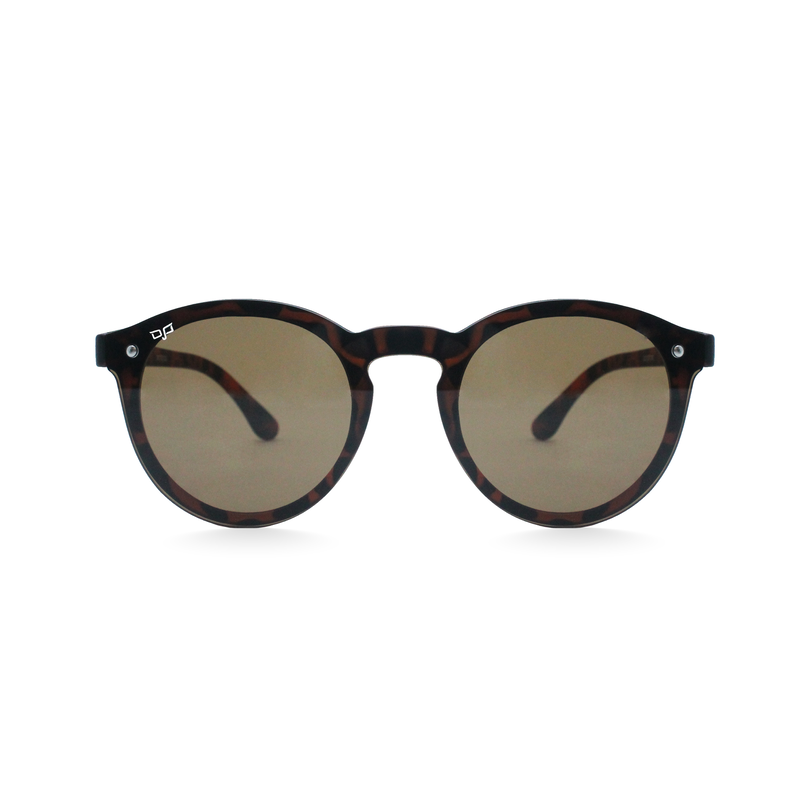 Product image: OJO trend sunglasses round matte transparent brown demi frame and temples with brown lenses-null