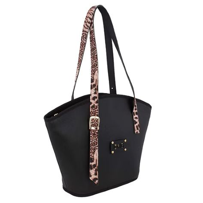 Women's animal print shoulder tote bag 26133-1211 de raggi black-null