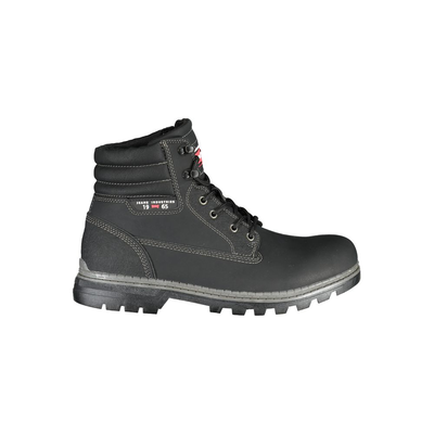 Black polyester men boot, Black, medium
