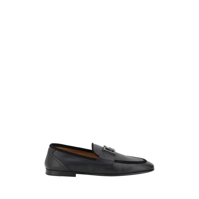 Black calf leather bos taurus slip-on loafers-null