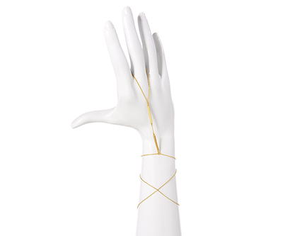 Cupid hand chain bracelet, Black Gold Plated 18k, medium