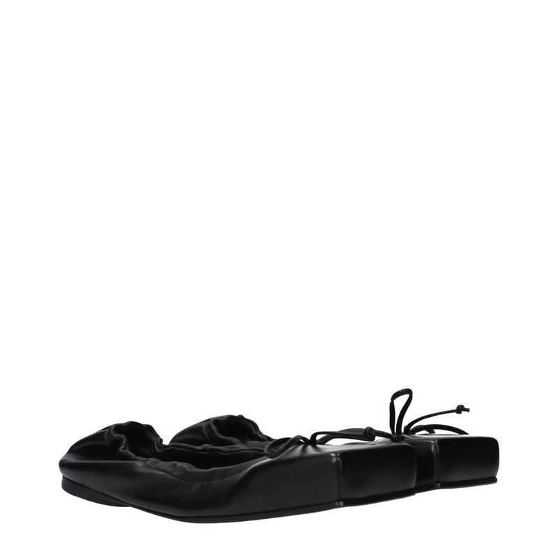 Black leather ballet flats-null