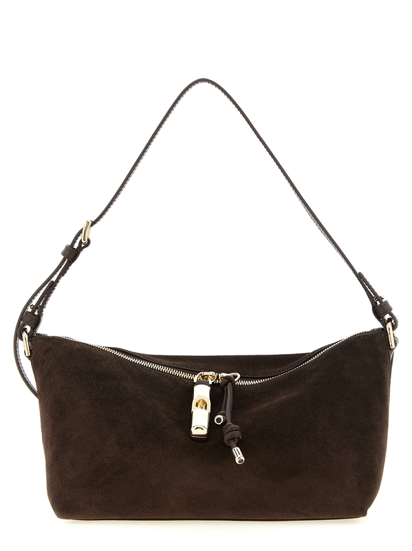 Brown calfskin shoulder bag-null