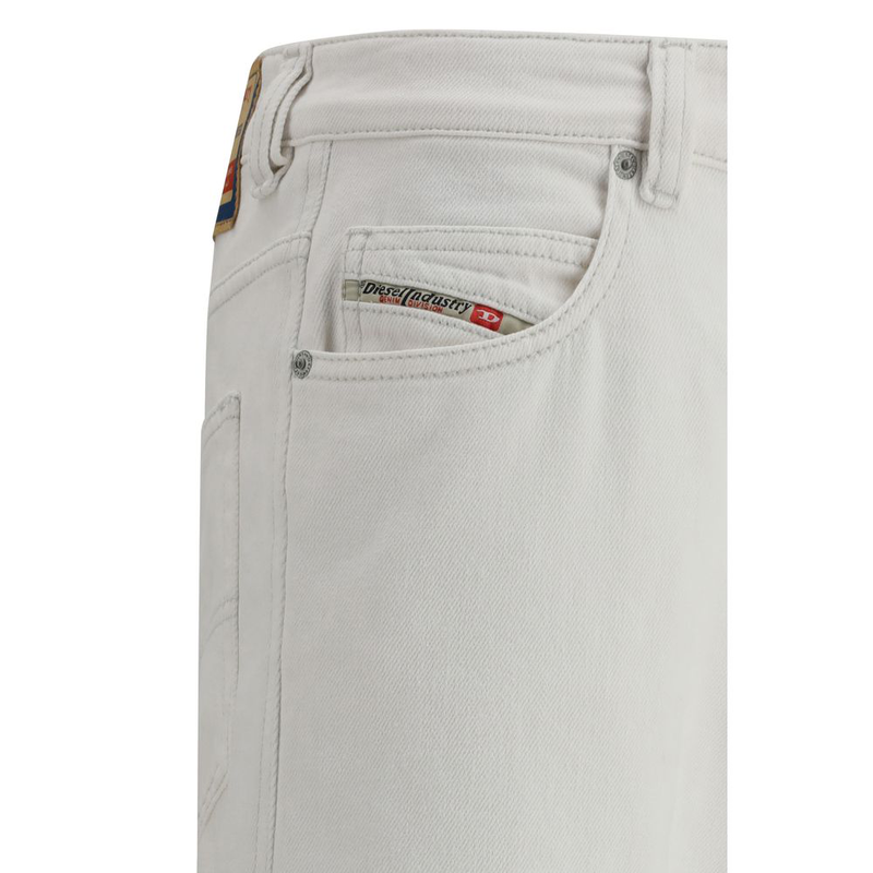 White cotton slim fit jeans-null