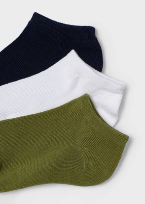 Σετ 3 ζευγαρια καλτσες κοντες, Khaki, medium