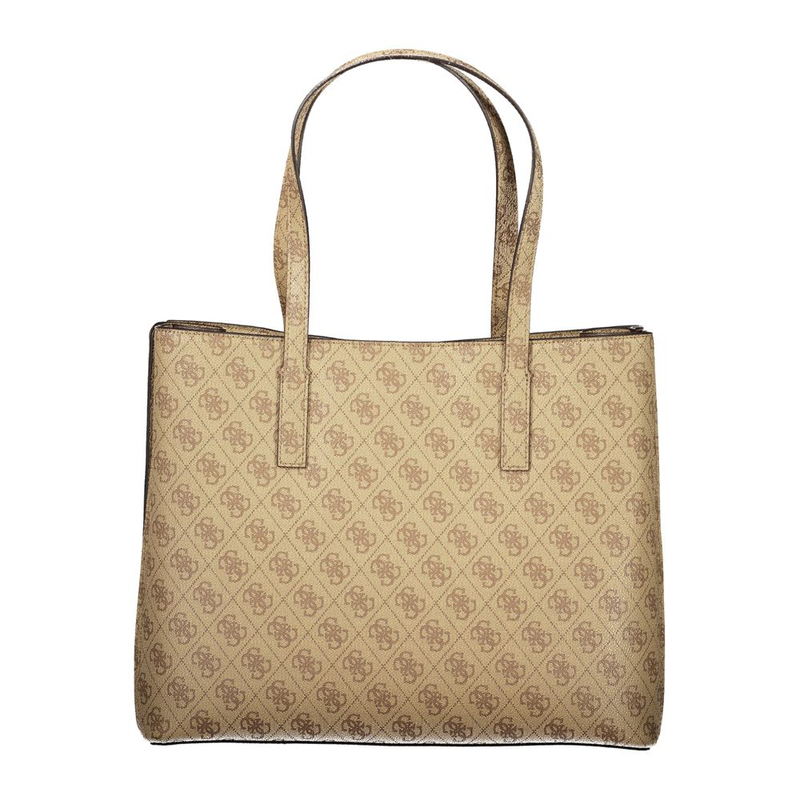 Beige polyurethane women handbag-null