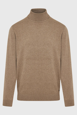 Funkybuddha knitwear rollneck, Cigar, medium