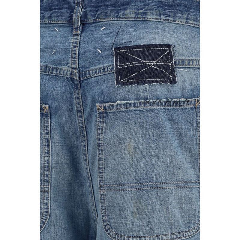 Blue cotton relaxed fit jeans-null