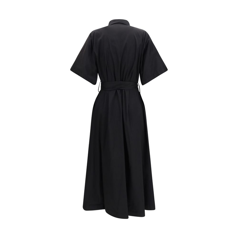 Black cotton casual dress-null