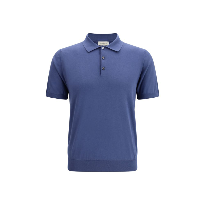 Blue cotton polo shirt-null