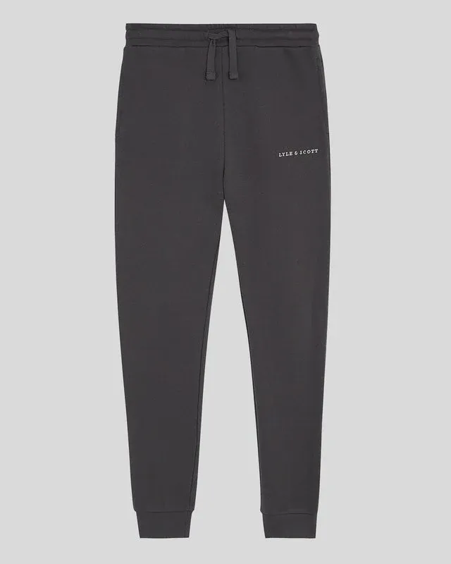 Script embroidered sweatpant w635 gunmetal-null