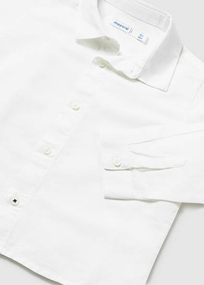 Πουκαμισο μακρυμανικο λινο basic, White, medium