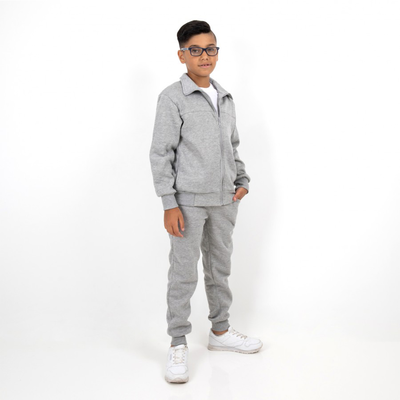 Children tracksuit set with full zip and elastic on the top and pants #fz1002, Light Grey, medium